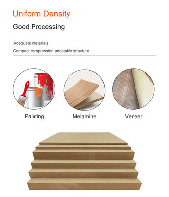 1.5-25mm Melamina papel de frente MDF placa 22X1220X2440mm para prova de umidade na Tailândia